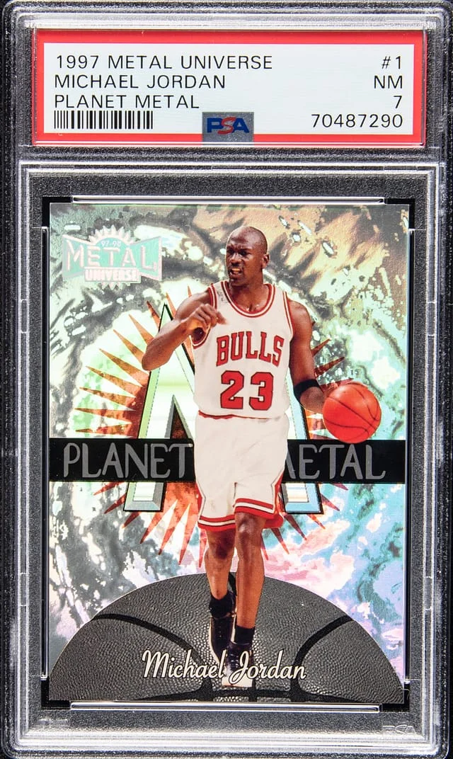 1997 Metal Universe Michael Jordan Platinum Portraits #1 card image