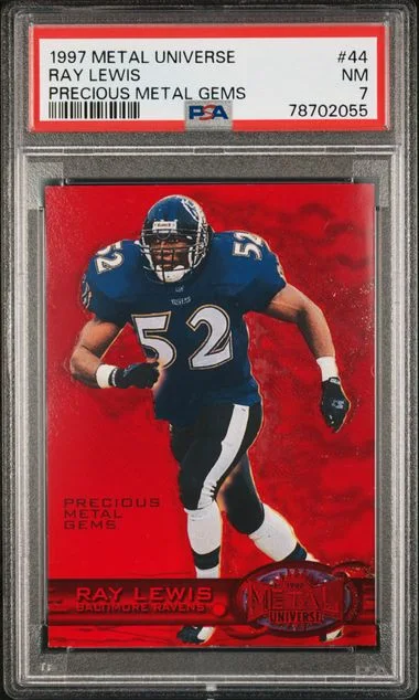 1997 Metal Universe Ray Lewis Precious Metal Gems (PMG) #44 card image