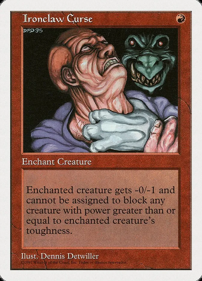 1997 Fifth Edition Ironclaw Curse #244† rare card image