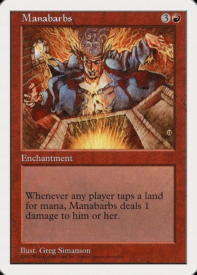 1997 Fifth Edition Manabarbs #250† rare card image