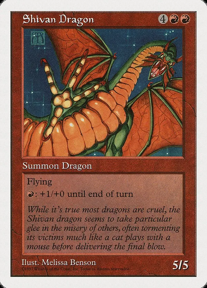 1997 Fifth Edition Shivan Dragon #267† rare card image