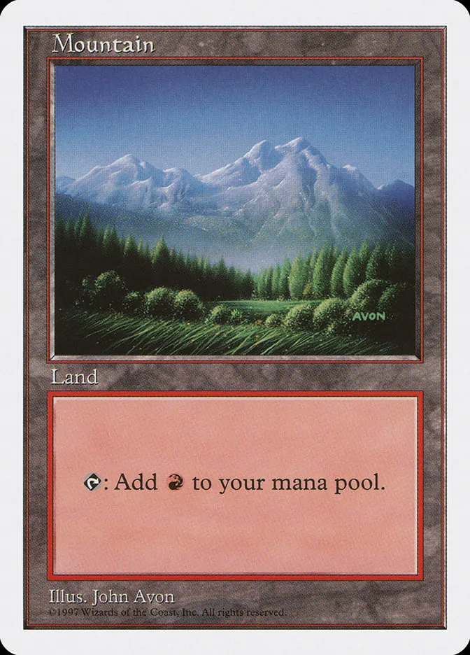 1997 Fifth Edition Mountain common #443 common card image
