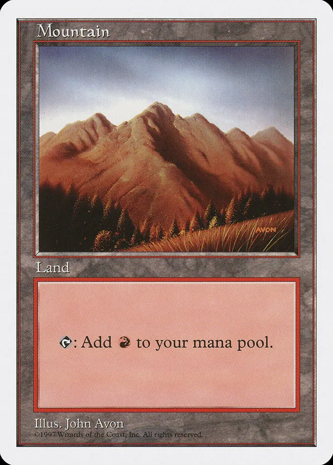 1997 Fifth Edition Mountain common #444 common card image