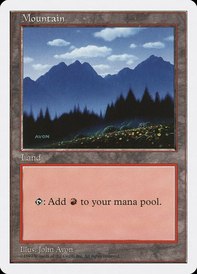 1997 Fifth Edition Mountain common #445 common card image