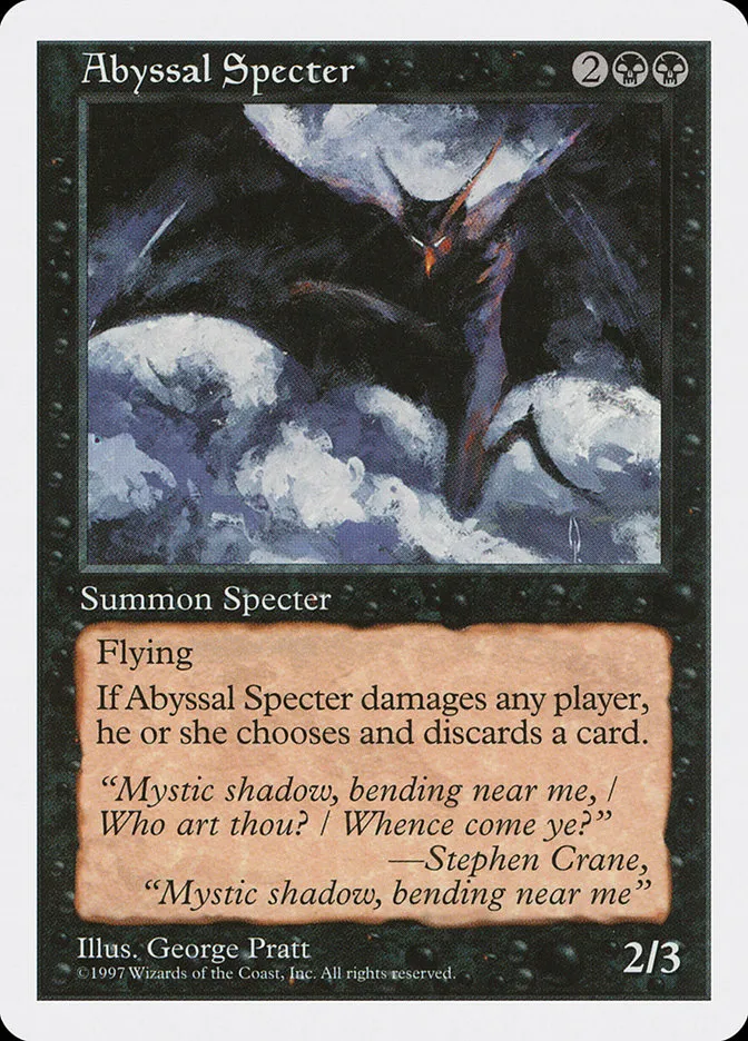 1997 Fifth Edition Abyssal Specter uncommon #139 uncommon card image
