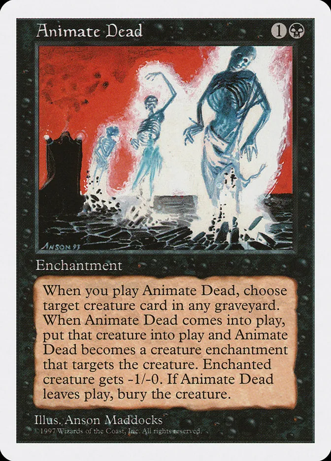 1997 Fifth Edition Animate Dead uncommon #140 uncommon card image
