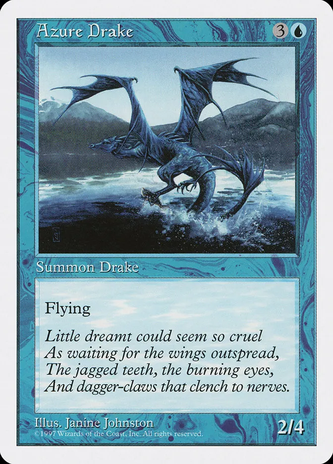 1997 Fifth Edition Azure Drake #73 uncommon card image