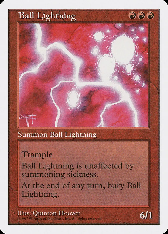 1997 Fifth Edition Ball Lightning rare #210 rare card image