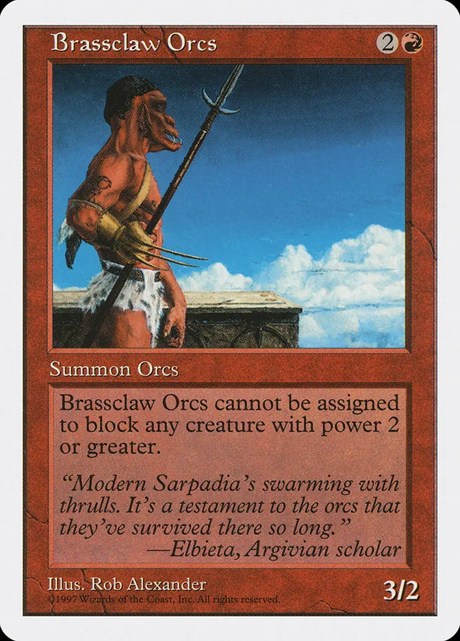 1997 Fifth Edition Brassclaw Orcs common #213 common card image