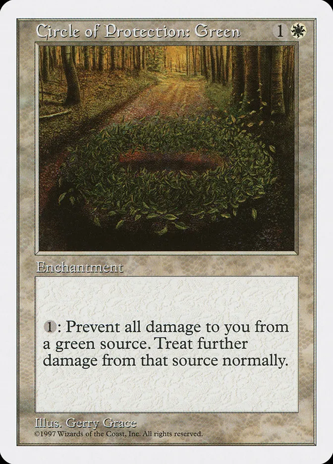 1997 Fifth Edition Circle of Protection: Green common #19 common card image