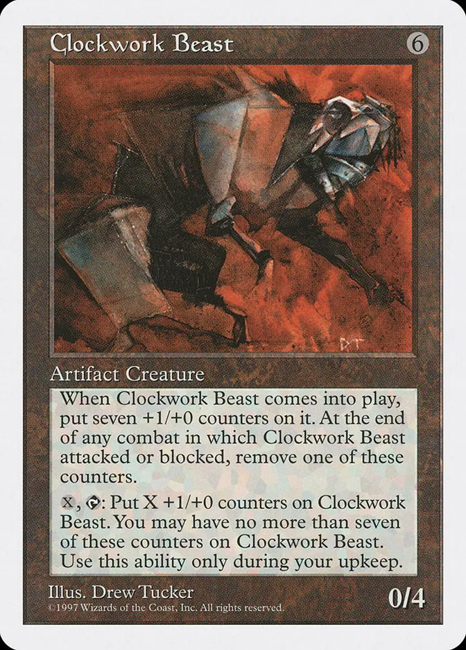 1997 Fifth Edition Clockwork Beast rare #356 rare card image