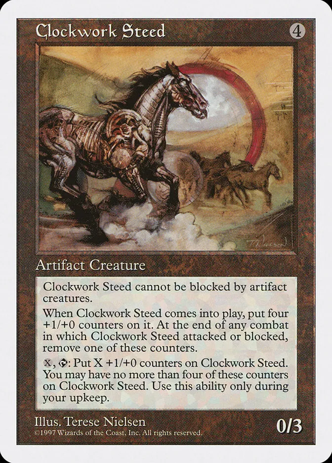 1997 Fifth Edition Clockwork Steed uncommon #357 uncommon card image