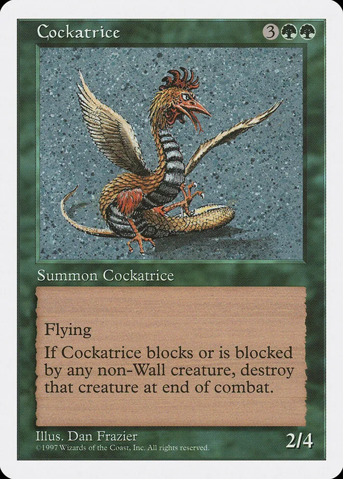 1997 Fifth Edition Cockatrice rare #284 rare card image
