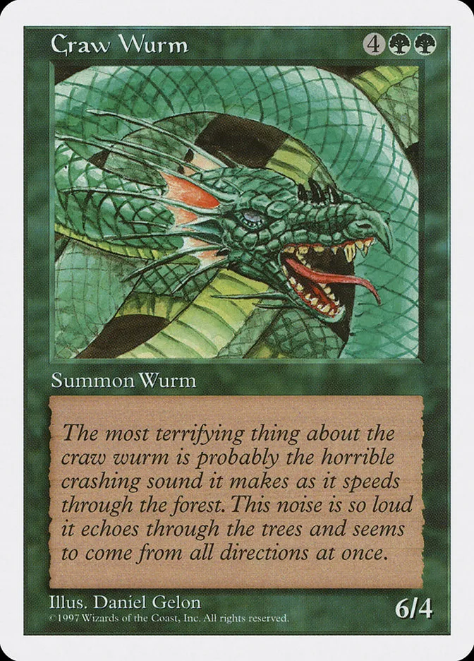 1997 Fifth Edition Craw Wurm common #286 common card image