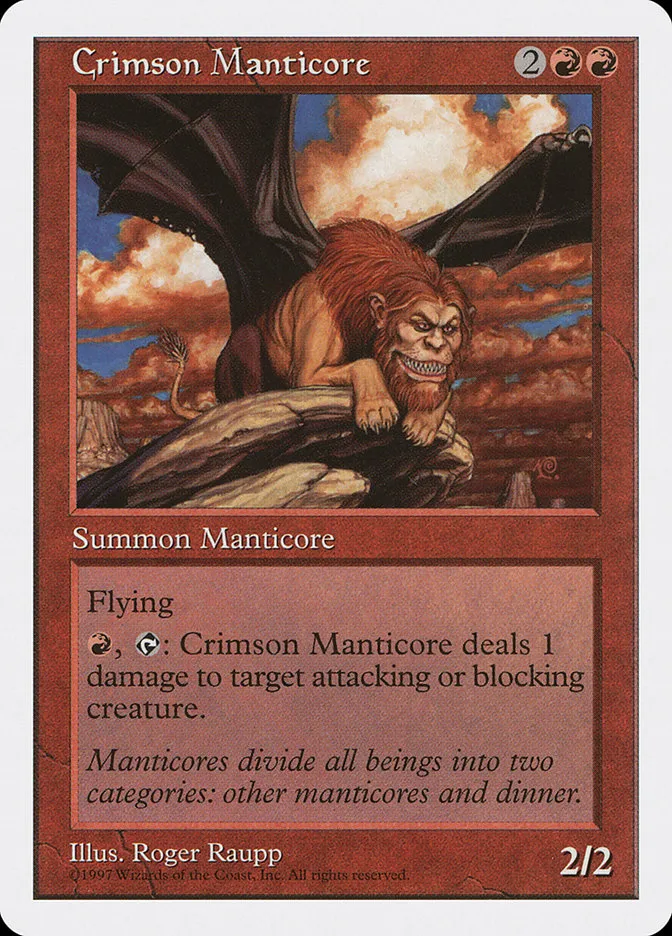 1997 Fifth Edition Crimson Manticore rare #217 rare card image