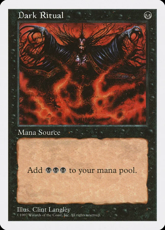 1997 Fifth Edition Dark Ritual common #153 common card image