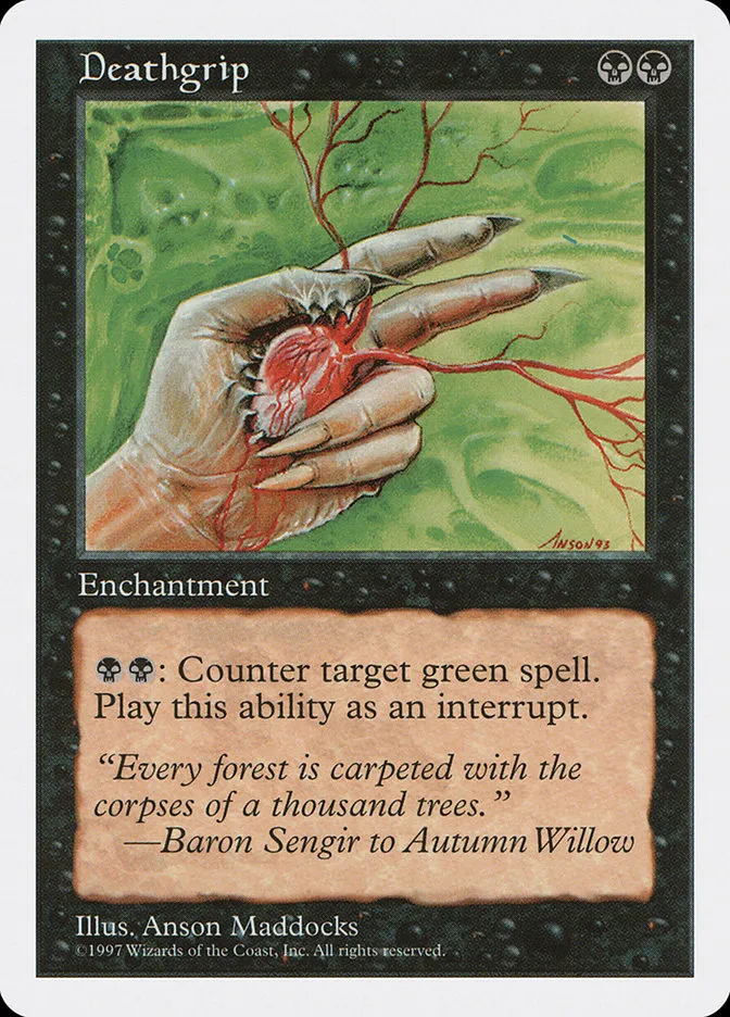 1997 Fifth Edition Deathgrip #154 uncommon card image