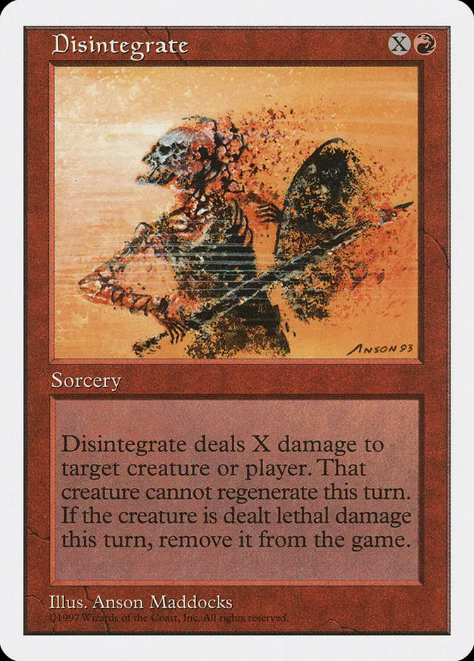 1997 Fifth Edition Disintegrate common #219 common card image