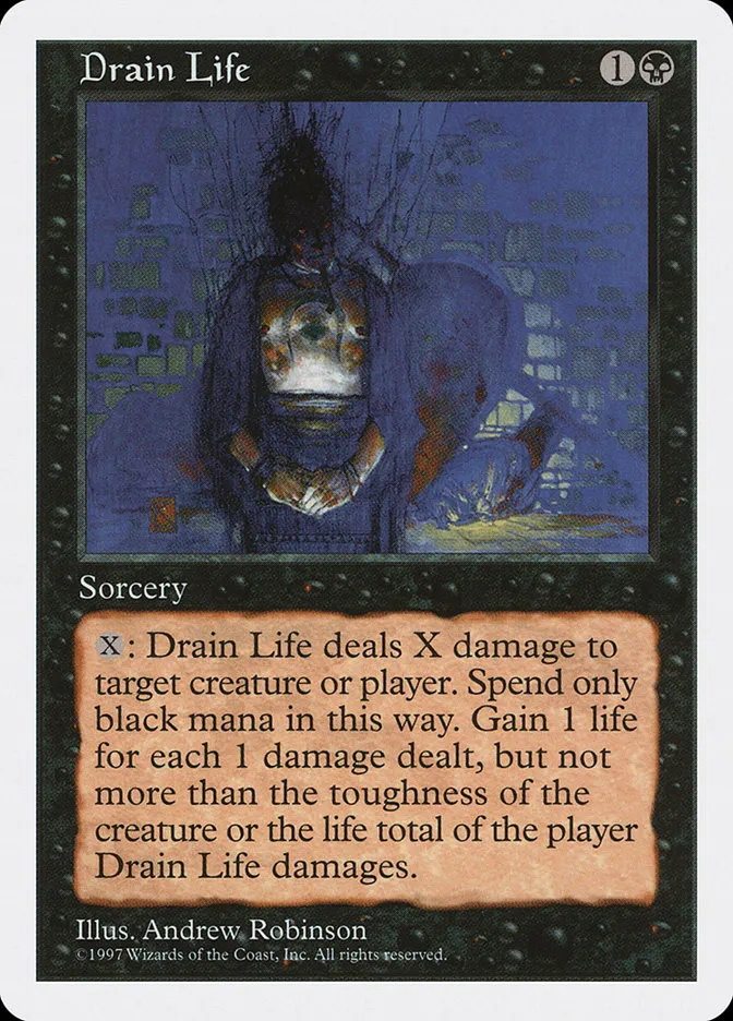 1997 Fifth Edition Drain Life #156 common card image