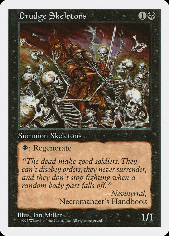 1997 Fifth Edition Drudge Skeletons common #157 common card image