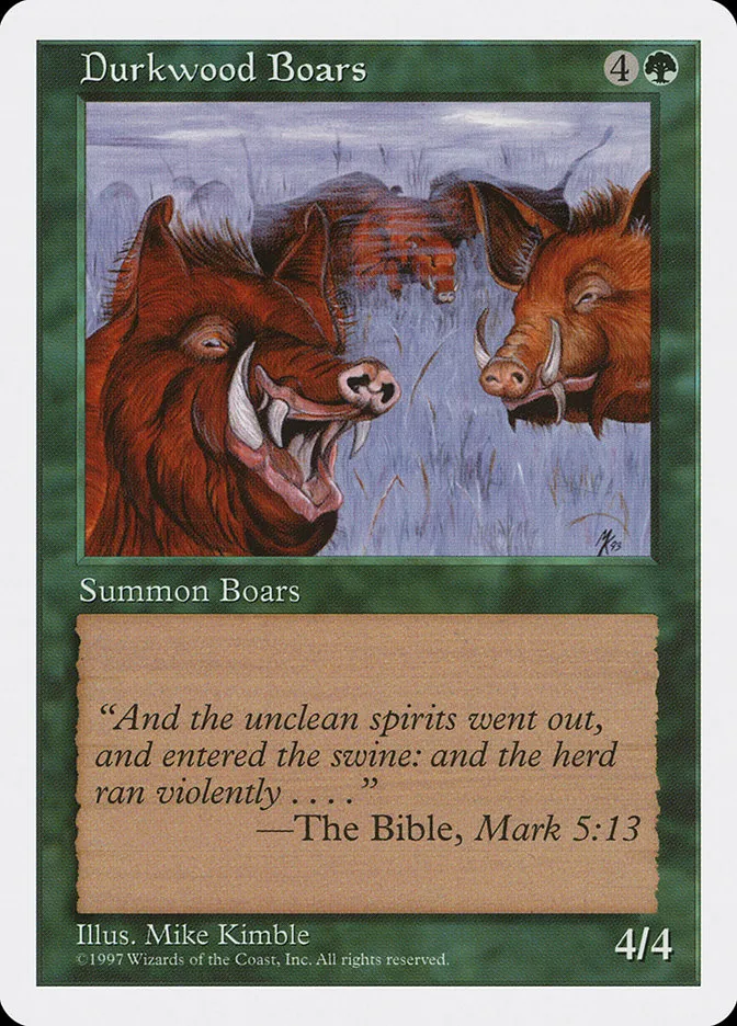1997 Fifth Edition Durkwood Boars common #289 common card image