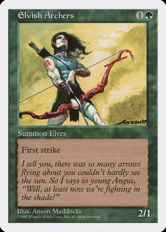 1997 Fifth Edition Elvish Archers rare #292 rare card image