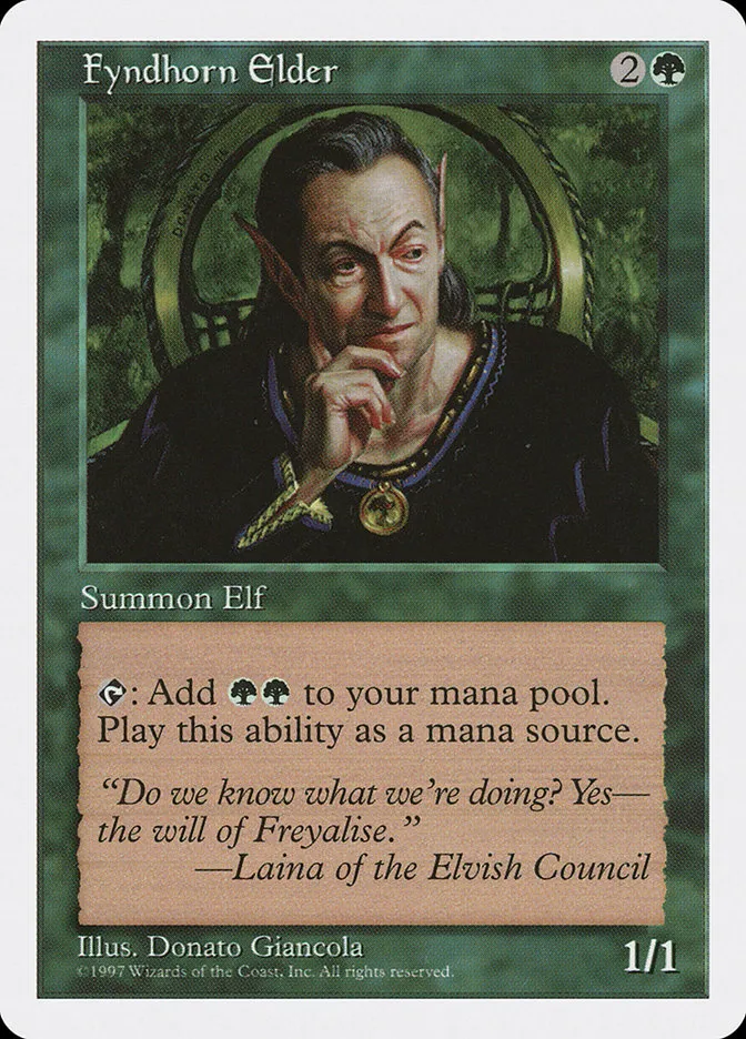 1997 Fifth Edition Fyndhorn Elder #297 uncommon card image