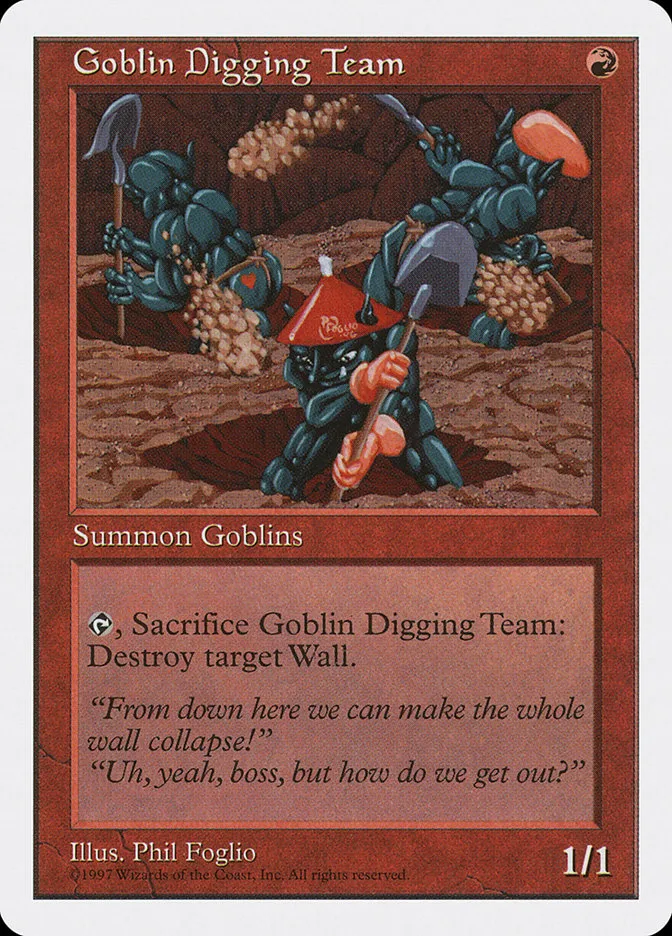 1997 Fifth Edition Goblin Digging Team common #234 common card image
