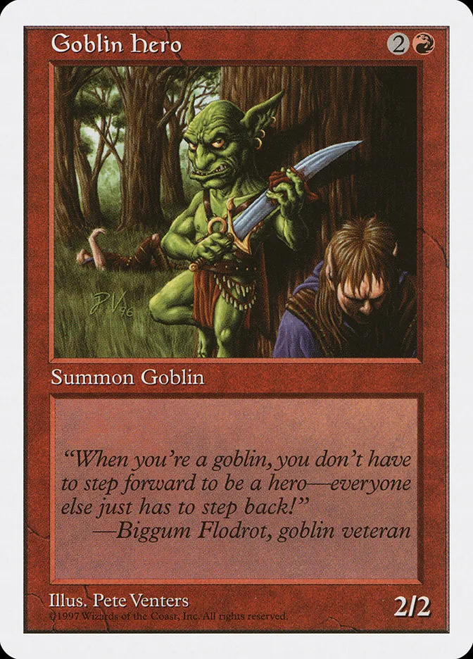 1997 Fifth Edition Goblin Hero common #235 common card image