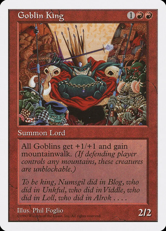 1997 Fifth Edition Goblin King rare #236 rare card image
