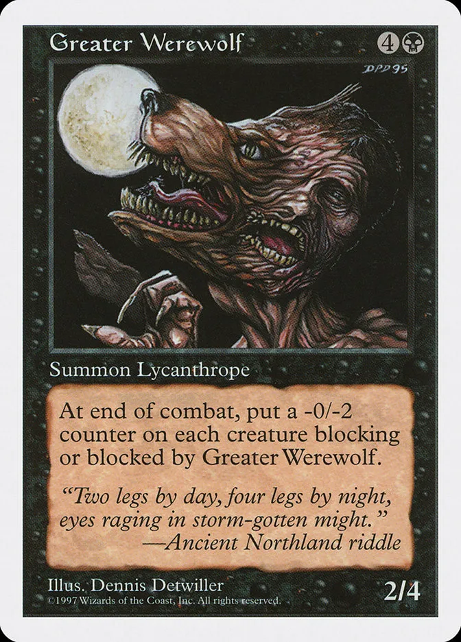 1997 Fifth Edition Greater Werewolf uncommon #166 uncommon card image