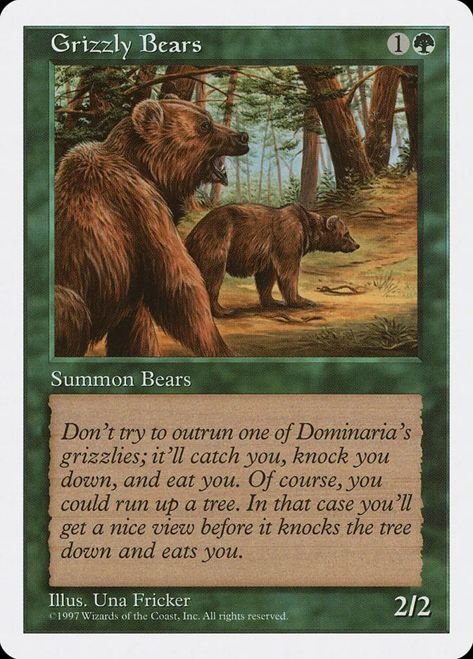 1997 Fifth Edition Grizzly Bears #301 common card image