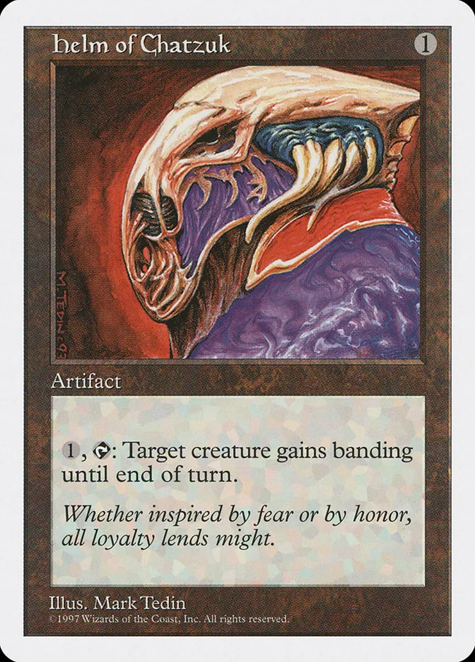 1997 Fifth Edition Helm of Chatzuk #376 rare card image