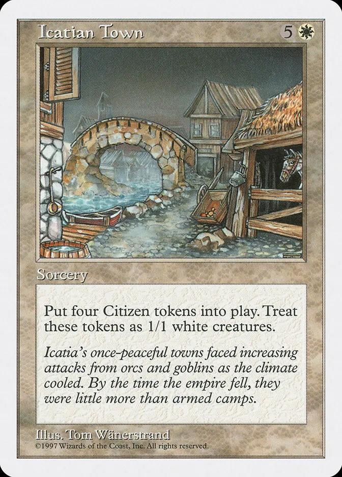 1997 Fifth Edition Icatian Town rare #38 rare card image