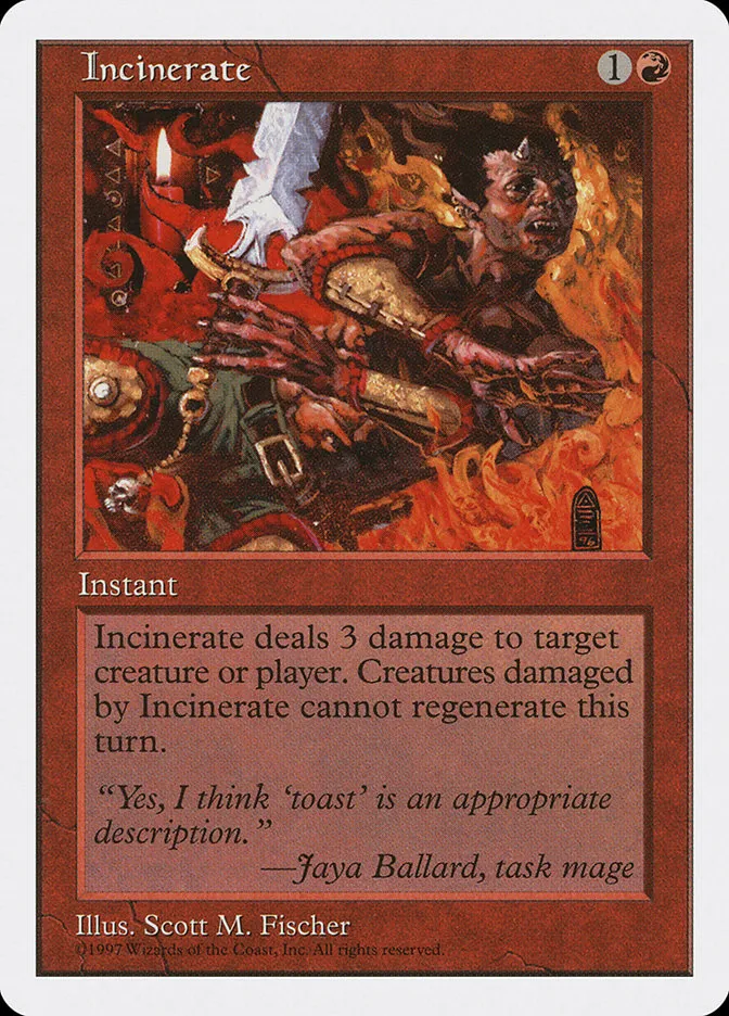 1997 Fifth Edition Incinerate common #242 common card image