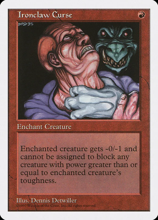 1997 Fifth Edition Ironclaw Curse #244 rare card image