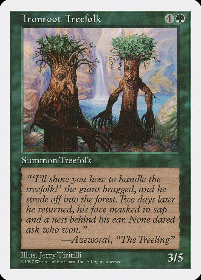 1997 Fifth Edition Ironroot Treefolk common #305 common card image