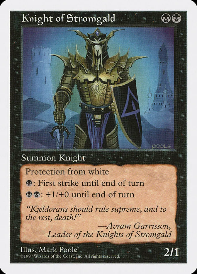 1997 Fifth Edition Knight of Stromgald uncommon #171 uncommon card image