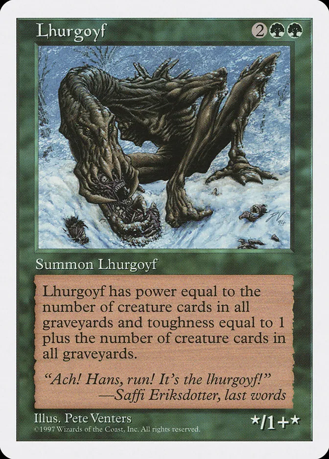 1997 Fifth Edition Lhurgoyf rare #309 rare card image