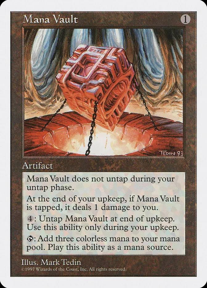 1997 Fifth Edition Mana Vault rare #388 rare card image