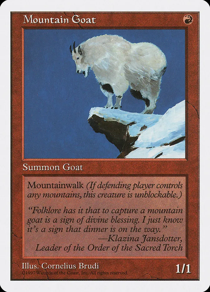1997 Fifth Edition Mountain Goat common #252 common card image