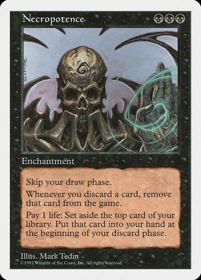 1997 Fifth Edition Necropotence rare #182 rare card image