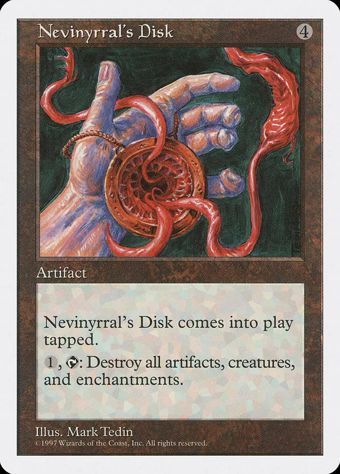1997 Fifth Edition Nevinyrral's Disk rare #391 rare card image