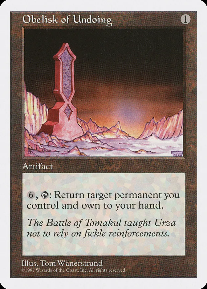 1997 Fifth Edition Obelisk of Undoing #392 rare card image
