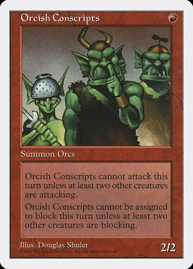 1997 Fifth Edition Orcish Conscripts common #255 common card image