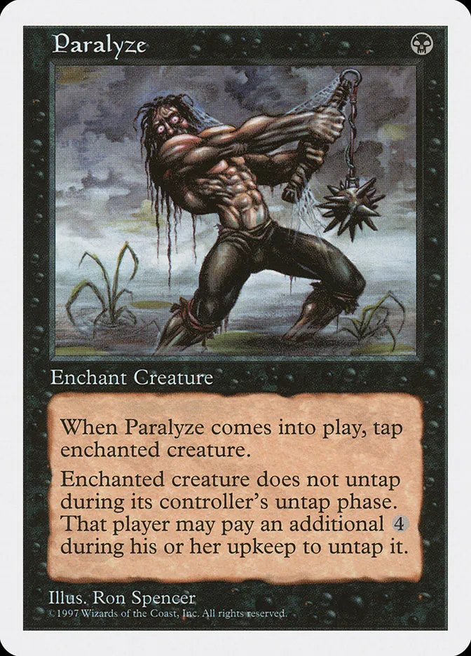 1997 Fifth Edition Paralyze common #185 common card image
