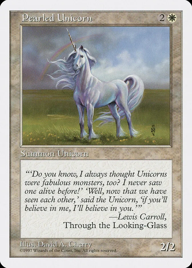 1997 Fifth Edition Pearled Unicorn common #50 common card image
