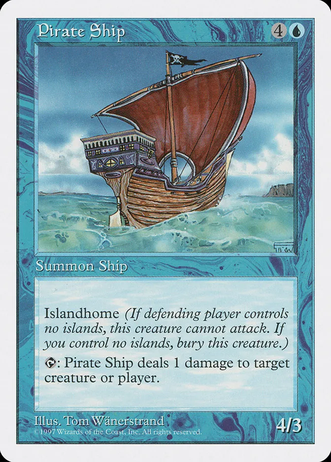 1997 Fifth Edition Pirate Ship rare #109 rare card image