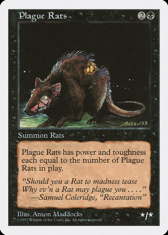1997 Fifth Edition Plague Rats common #188 common card image