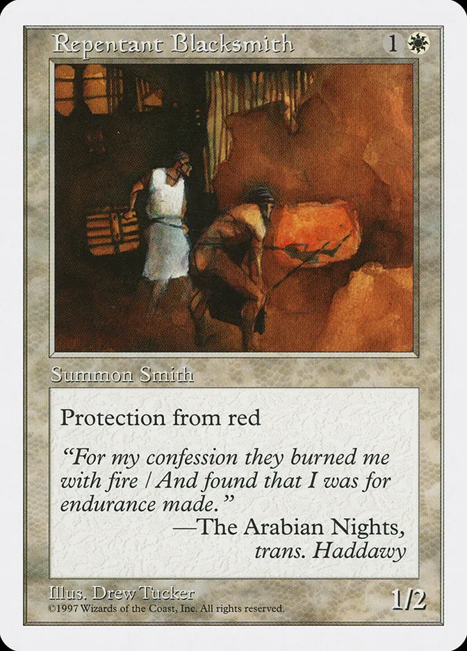 1997 Fifth Edition Repentant Blacksmith common #54 common card image